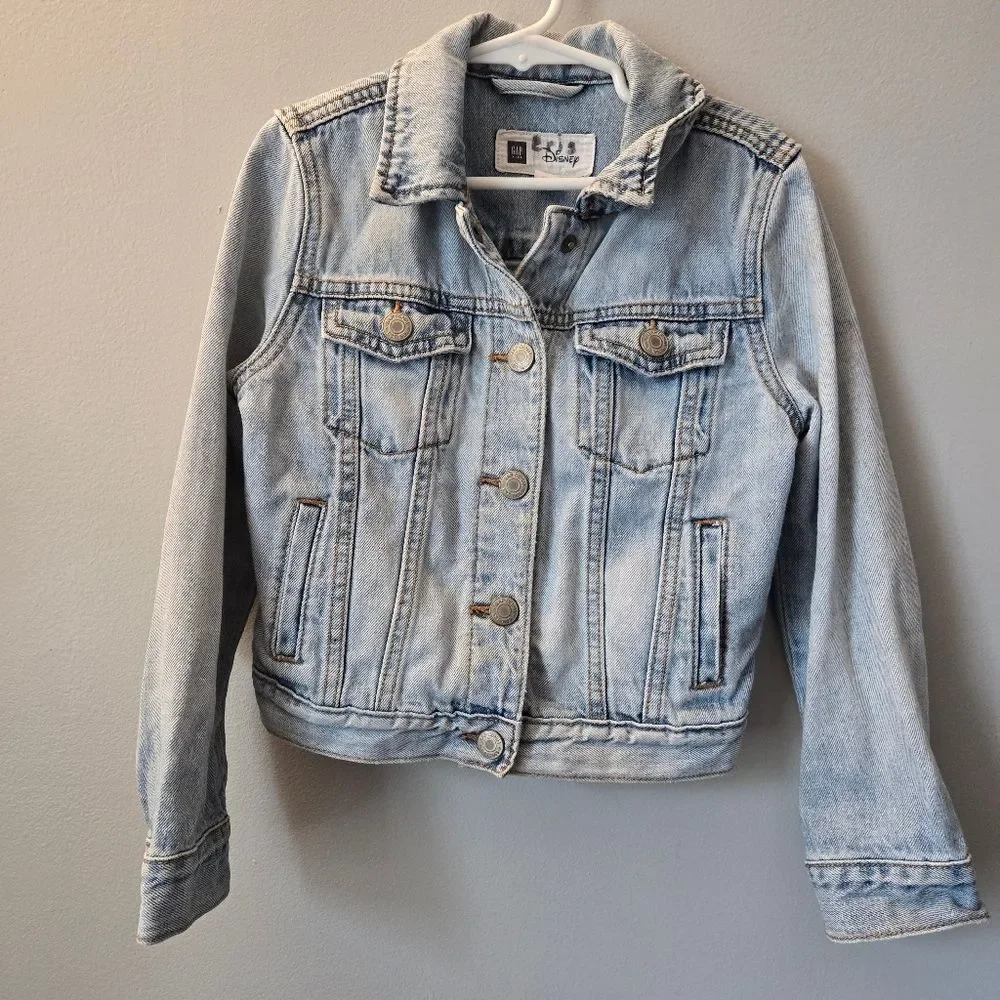 Disney Gap Girls Small Jean Jacket Bambi Thumper Ruffle Sequin Denim Character